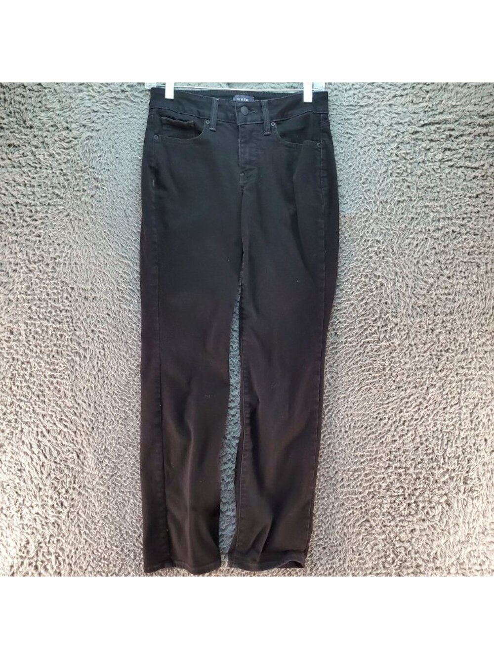 NYDJ Jeans Womens 2 Petite Black Marilyn Straight Lift Tuck Stretch Denim *Read*